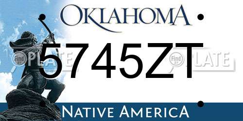 5745ZT Oklahoma License Plate