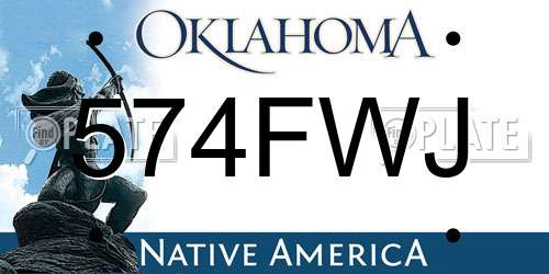 574FWJ Oklahoma License Plate