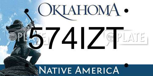 574IZT Oklahoma License Plate