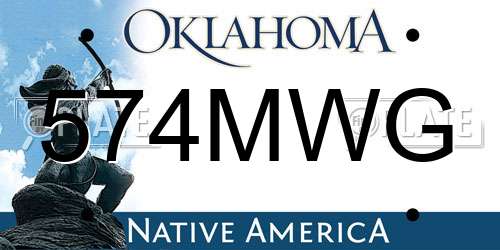 574MWG Oklahoma License Plate