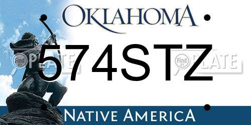 574STZ Oklahoma License Plate