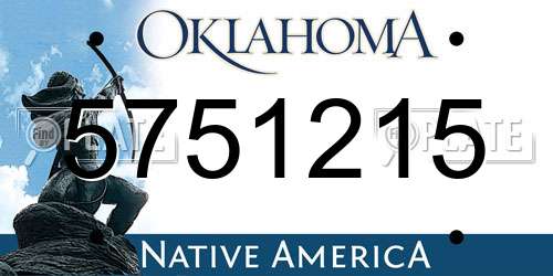5751215 Oklahoma License Plate