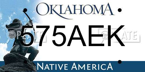 575AEK Oklahoma License Plate
