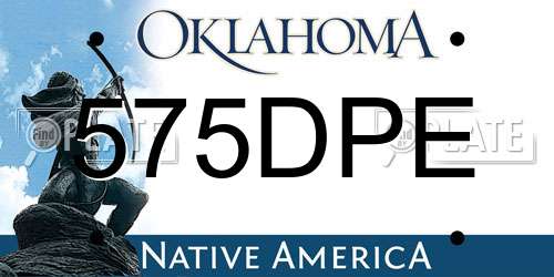 575DPE Oklahoma License Plate
