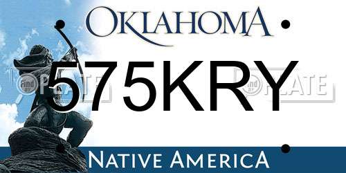 575KRY Oklahoma License Plate