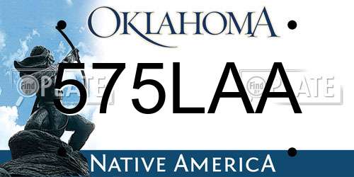 575LAA Oklahoma License Plate