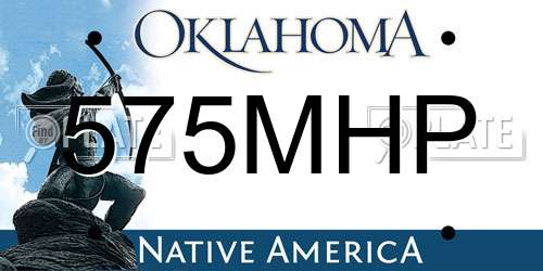575MHP Oklahoma License Plate