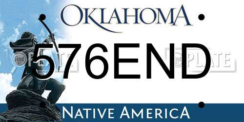576END Oklahoma License Plate