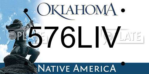 576LIV Oklahoma License Plate