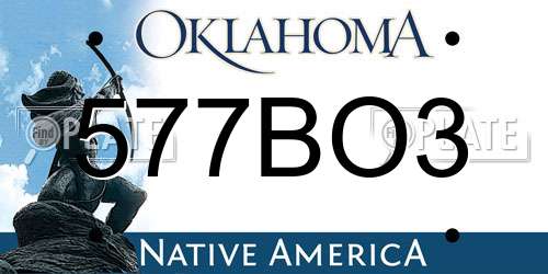 577BO3 Oklahoma License Plate