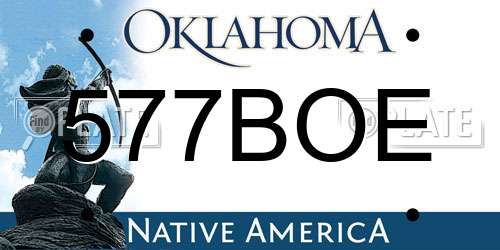 577BOE Oklahoma License Plate