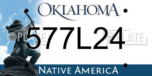 577L24 Oklahoma License Plate