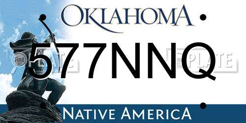 577NNQ Oklahoma License Plate