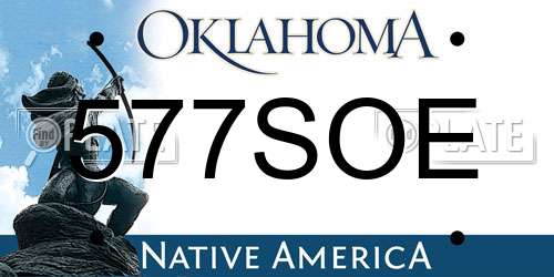 577SOE Oklahoma License Plate