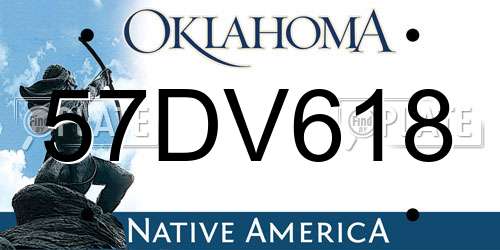 57DV618 Oklahoma License Plate