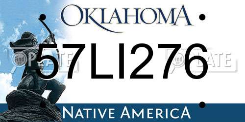 57LI276 Oklahoma License Plate