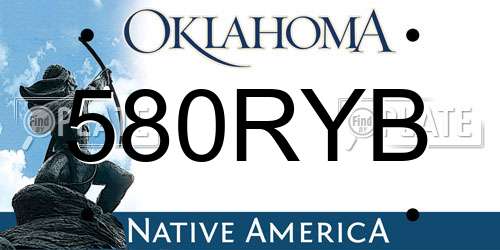 580RYB Oklahoma License Plate