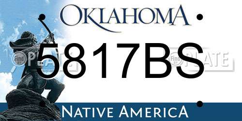 5817BS Oklahoma License Plate