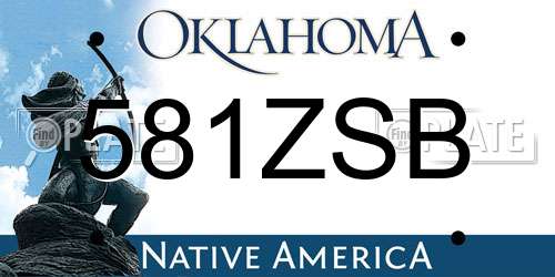 581ZSB Oklahoma License Plate