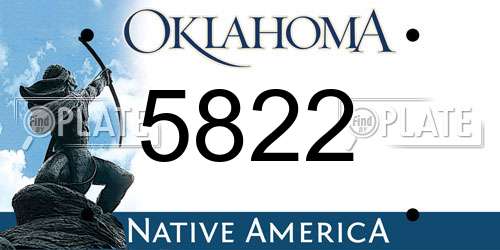 5822 Oklahoma License Plate