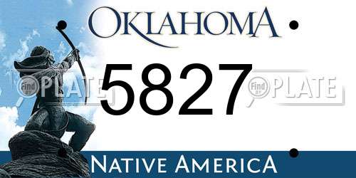 5827 Oklahoma License Plate