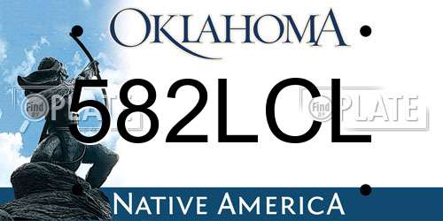 582LCL Oklahoma License Plate