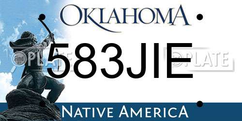 583JIE Oklahoma License Plate