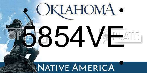 5854VE Oklahoma License Plate