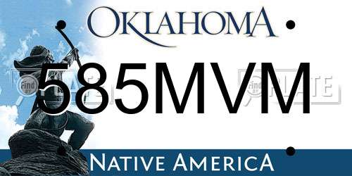 585MVM Oklahoma License Plate