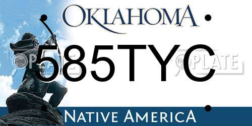 585TYC Oklahoma License Plate
