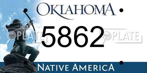 5862 Oklahoma License Plate