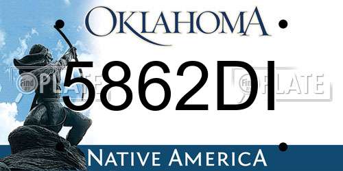 5862DI Oklahoma License Plate