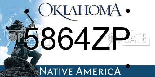 5864ZP Oklahoma License Plate