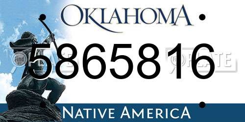5865816 Oklahoma License Plate