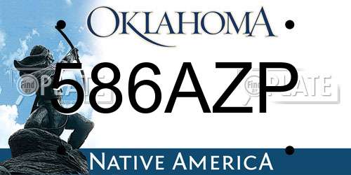 586AZP Oklahoma License Plate