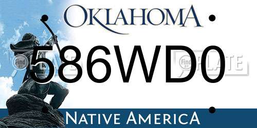586WD0 Oklahoma License Plate