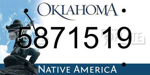 5871519 Oklahoma License Plate