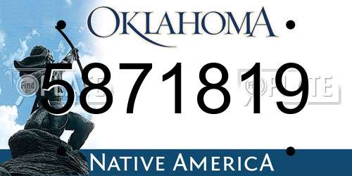 5871819 Oklahoma License Plate