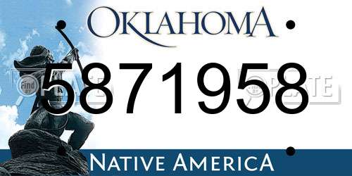 5871958 Oklahoma License Plate