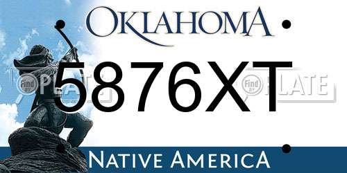 5876XT Oklahoma License Plate