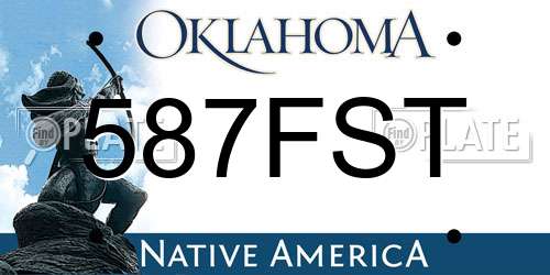 587FST Oklahoma License Plate