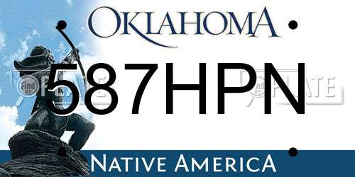 587HPN Oklahoma License Plate