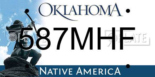 587MHF Oklahoma License Plate