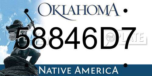 58846D7 Oklahoma License Plate