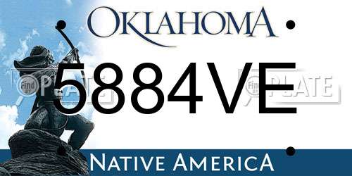 5884VE Oklahoma License Plate