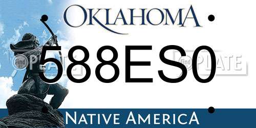 588ES0 Oklahoma License Plate