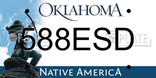 588ESD Oklahoma License Plate