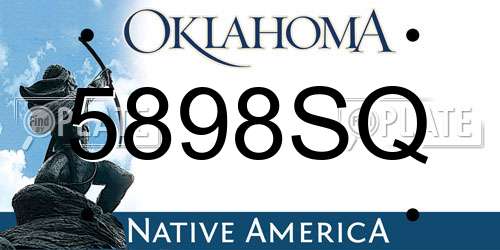 5898SQ Oklahoma License Plate