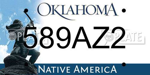 589AZ2 Oklahoma License Plate