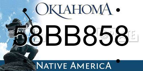 58BB858 Oklahoma License Plate